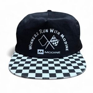 Vintage 90s Modine Racing Ska Checker Snapback Hat OSFA Adjustable AJM Tag